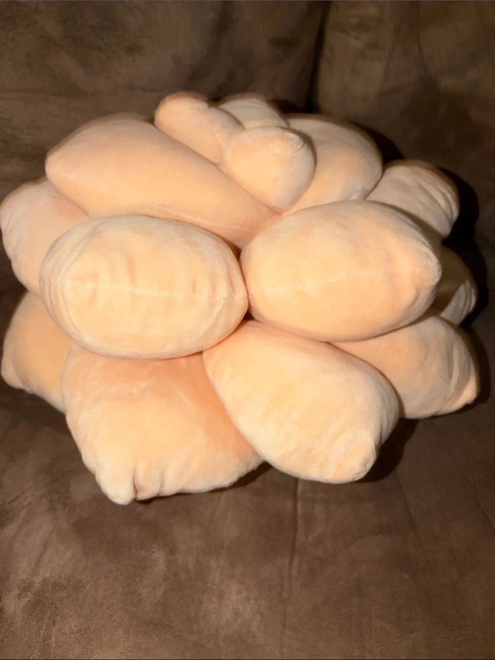 Green Philosophy Co 3D Succulent Flower Plush Accent Throw Pillow Boho Peach